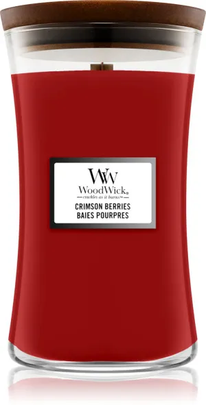 WoodWick Crimson Berries vonná sviečka s dreveným knôtom pre ženy
