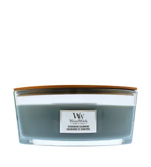WoodWick Evergreen Cashmere vonná sviečka s dreveným knôtom 453,6 g