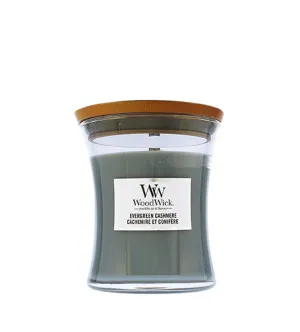 WoodWick Evergreen Cashmere vonná sviečka s dreveným knôtom pre mužov