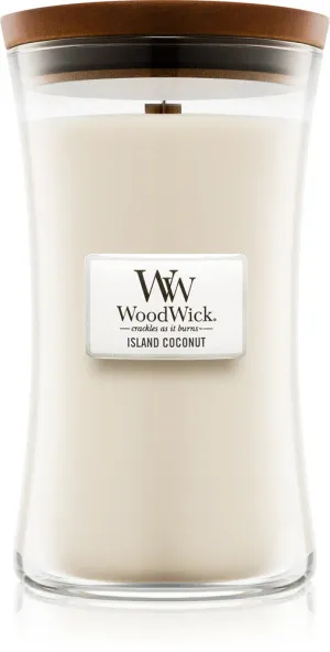 WoodWick Island Coconut vonná sviečka s dreveným knôtom 609,5 g