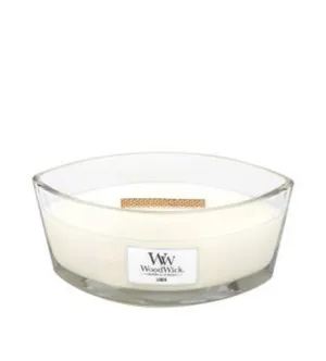 WoodWick Linen vonná sviečka s dreveným knôtom 453,6 g