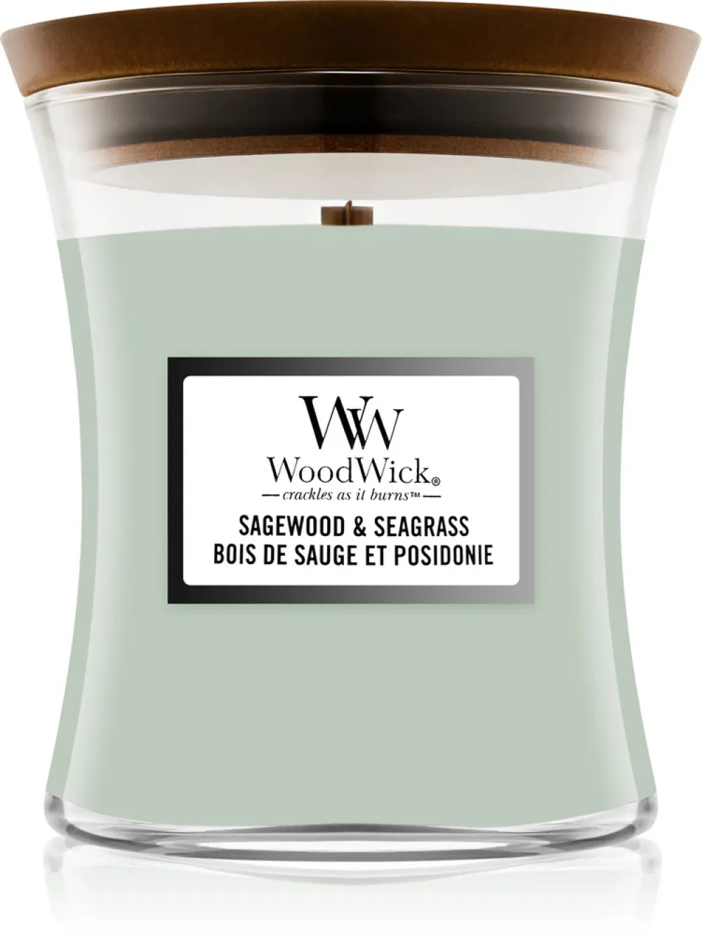 Sagewood & Seagrass vonná sviečka s dreveným knôtom 275 g