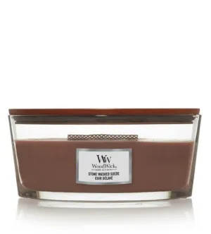 WoodWick Stone Washed Suede vonná sviečka s dreveným knôtom 453,6 g