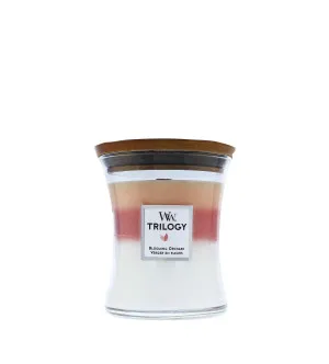 WoodWick Trilogy Blooming Orchard vonná sviečka s dreveným knôtom pre mužov