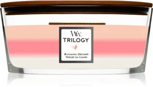 WoodWick Trilogy Blooming Orchard vonná sviečka s dreveným knôtom unisex