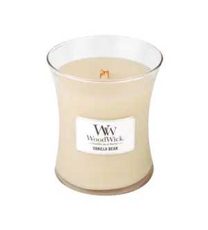 WoodWick Vanilla Bean vonná sviečka s dreveným knôtom 275 g