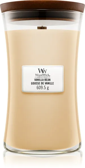 WoodWick Vanilla Bean vonná sviečka s dreveným knôtom 609,5 g