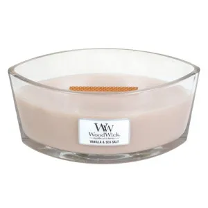 WoodWick Vanilla & Sea Salt vonná sviečka s dreveným knôtom 453,6 g