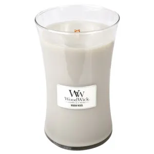 WoodWick Warm Wool vonná sviečka s dreveným knôtom 609,5 g