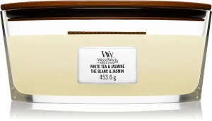WoodWick White Tea & Jasmine vonná sviečka s dreveným knôtom 453,6 g