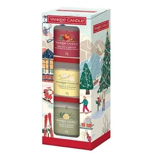 Yankee Candle Holiday Party votívna sviečka v skle 3x37 g