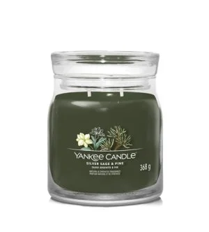 Yankee Candle Silver Sage & Pine signature sviečka stredná 368 g