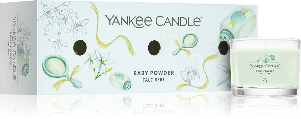 Baby Powder votívna sviečka v skle 3 x 37 g 3x37 g