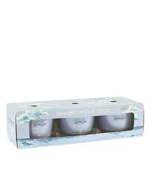Yankee Candle Ocean Air votívna sviečka v skle 3 x 37 g