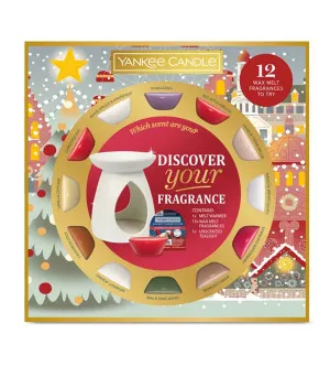 Yankee Candle Passport to the Holidays darčeková sada arómalampa + vonný vosk 12x22 g
