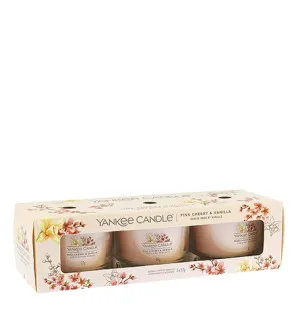 Yankee Candle Pink Cherry & Vanilla sada v skle 3 x 37 g