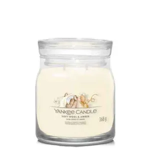 Yankee Candle Soft Wool & Amber signature sviečka stredná 368 g