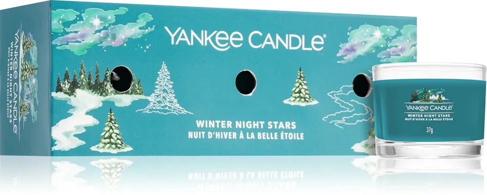 Winter Night Stars votívna sviečka v skle 3 x 37 g 3x37 g