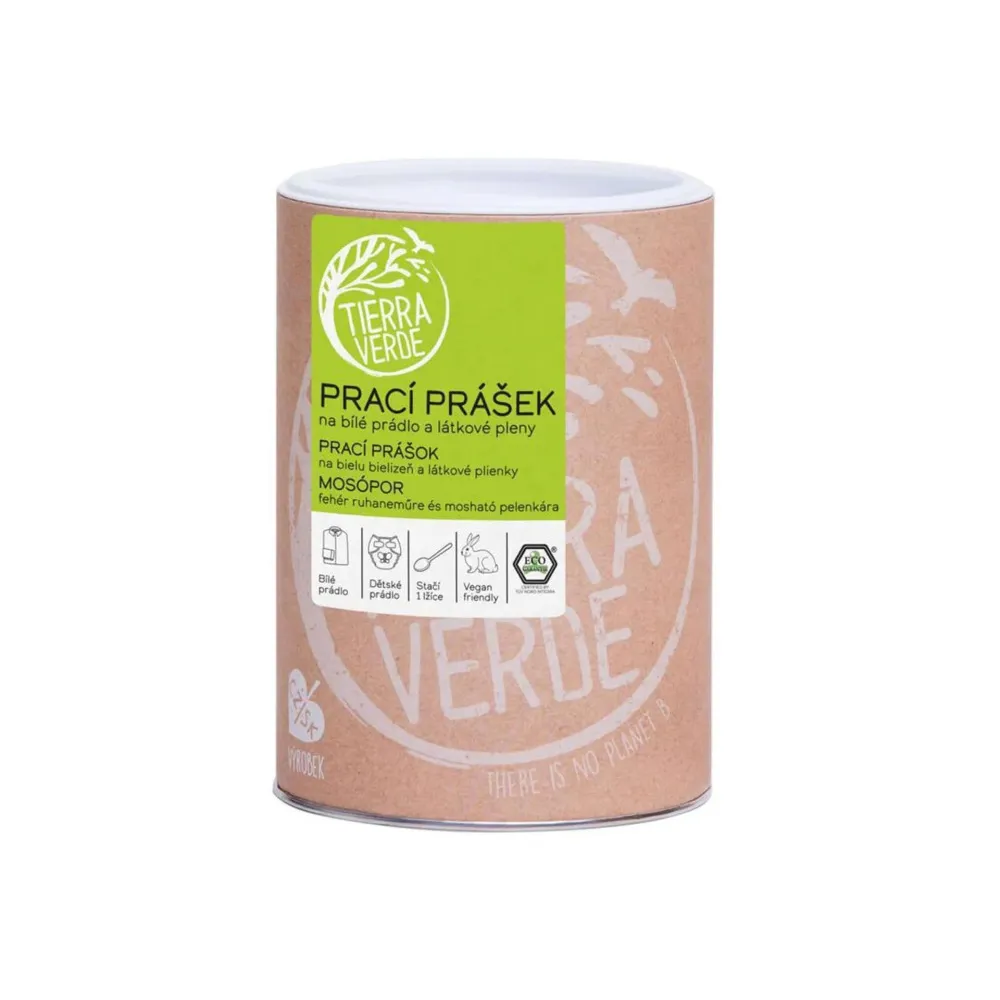 Tierra Verde Prací prášok na bielu bielizeň a látkové plienky - INNOVATION (papierové vrecko 850 g)