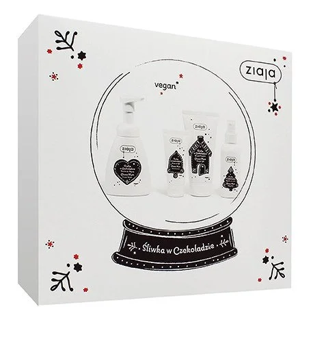 Choco Plum darčeková sada sprchový gél 160 ml + umývacia pena 250 ml + krém na ruky 50 ml + telový sprej