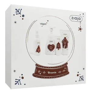 Ziaja Brownie darčeková sada sprchový gél 160 ml + umývacia pena 250 ml + krém na ruky 50 ml + telový sprej