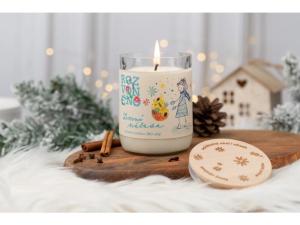 WINTER HOPE - prírodná sviečka s BIO pomarančom, klinčekmi a škoricou, 300 ml