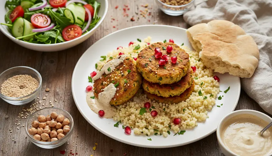 Cícerové karbanátky s tahini omáčkou, ktoré vás prekvapia