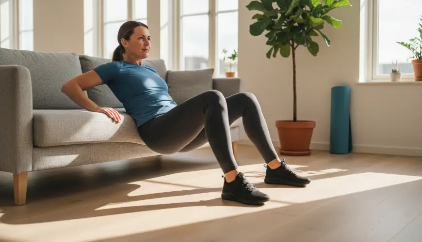 Hip thrust na gauči ako domáci tréning pre silné zadočky
