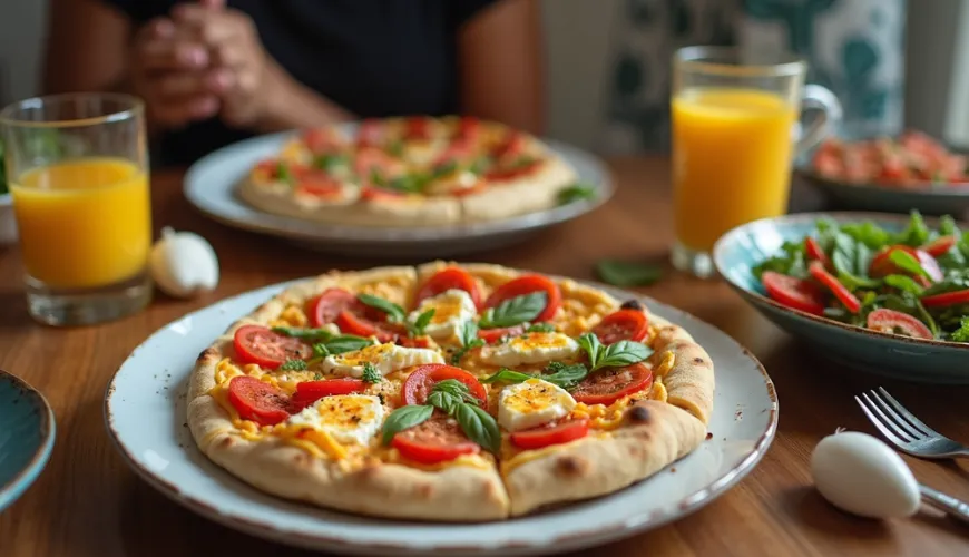 Zdravé a výživné jedlo - pizza z cottage syra bez múky