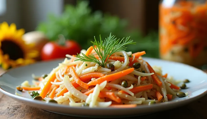 Zdravé jedlo na dosah s vitamínovým šalátom z kyslej kapusty